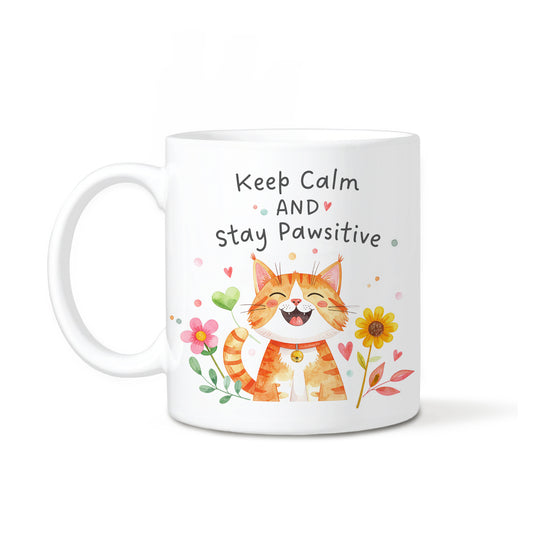 'Keep Calm and Stay Pawsitive' Mug