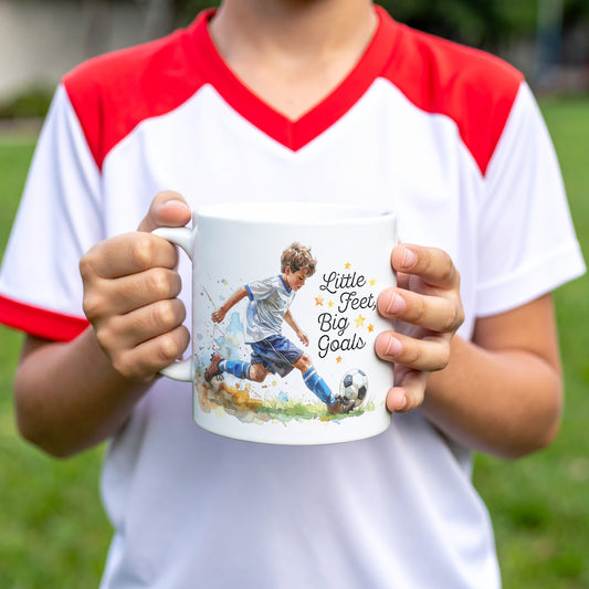 'Little Feet, Big Goals' - Boy - Ceramic Mug