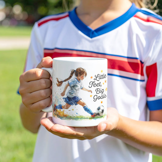 'Little Feet, Big Goals' - Girl - Ceramic Mug