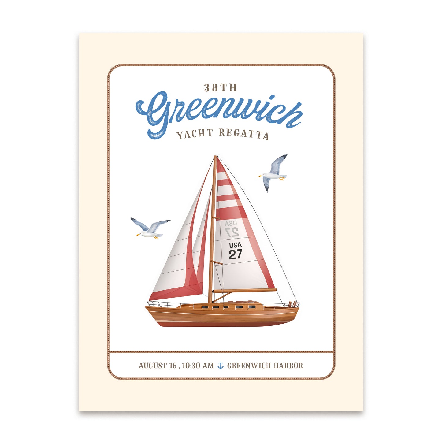 Greenwich Regatta Premium Paper Poster | Unframed