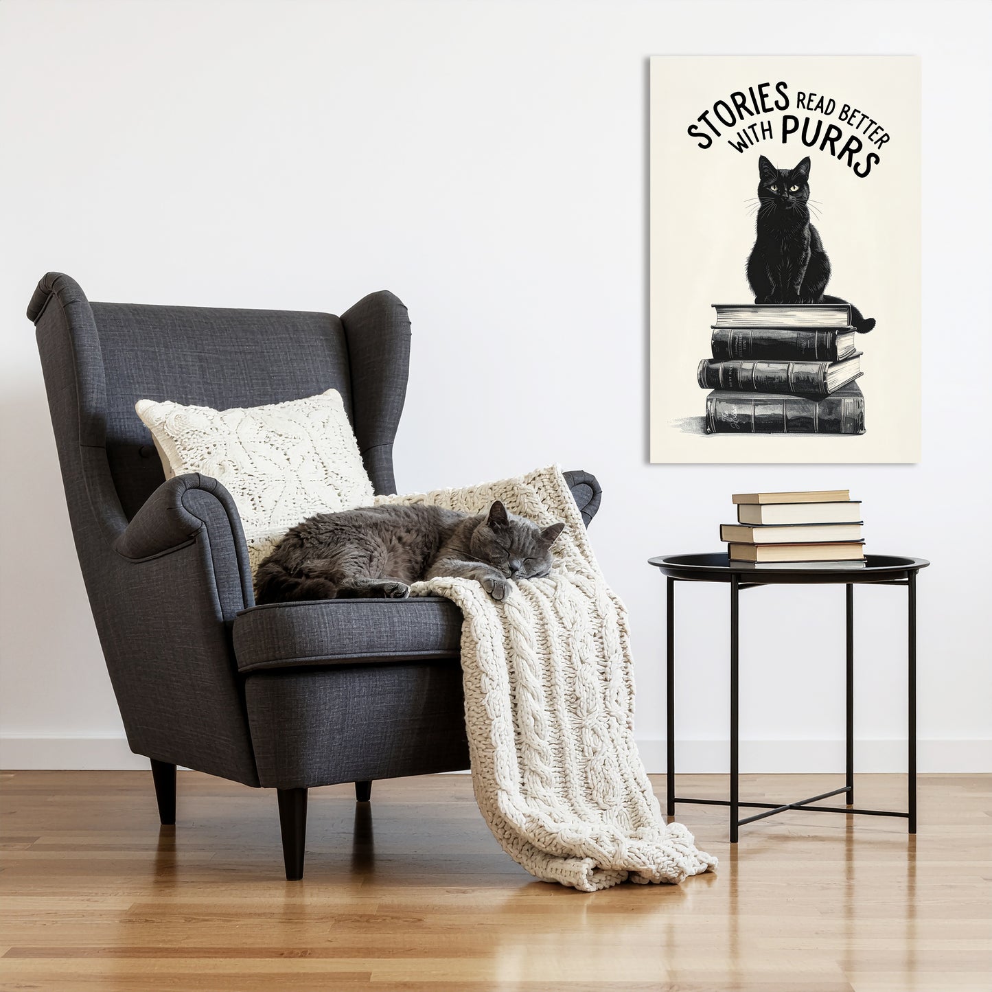 'Stories Read Better With Purrs' Canvas