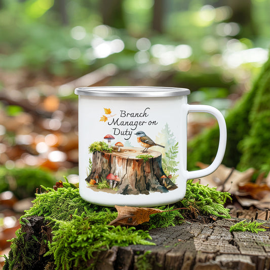 'Branch Manager on Duty' Enamel Mug