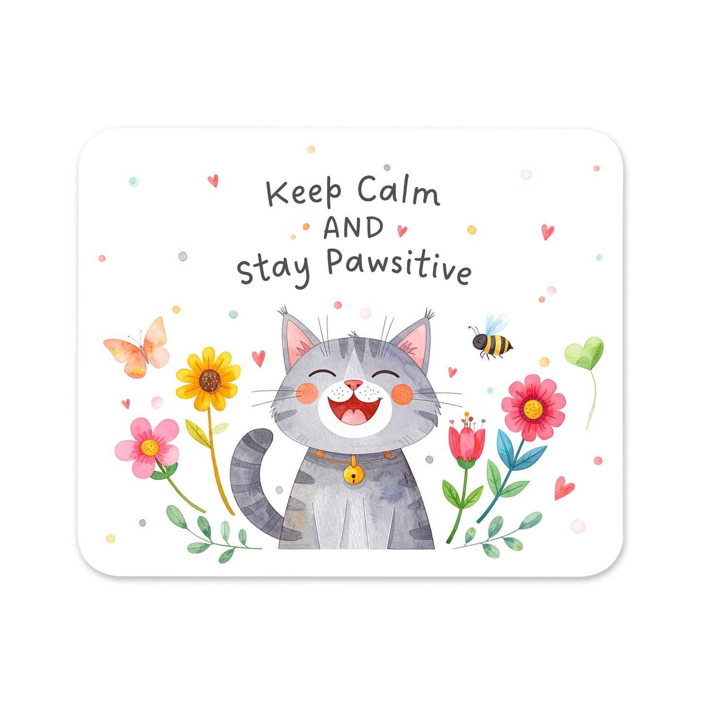 'Keep Calm and Stay Pawsitive' Mousepad