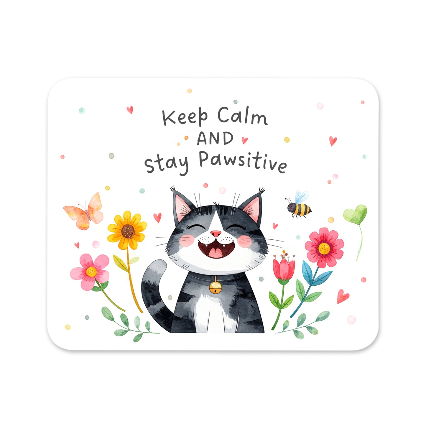 'Keep Calm and Stay Pawsitive' Mousepad