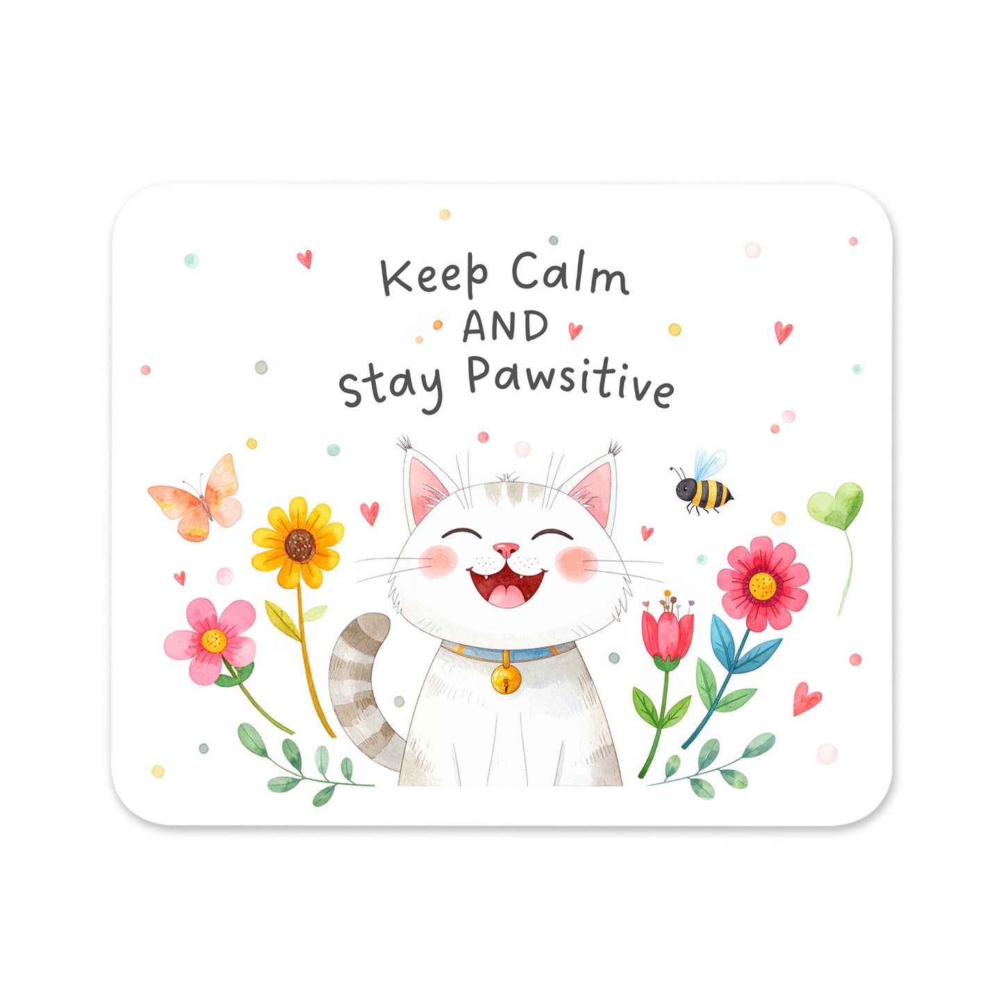 'Keep Calm and Stay Pawsitive' Mousepad