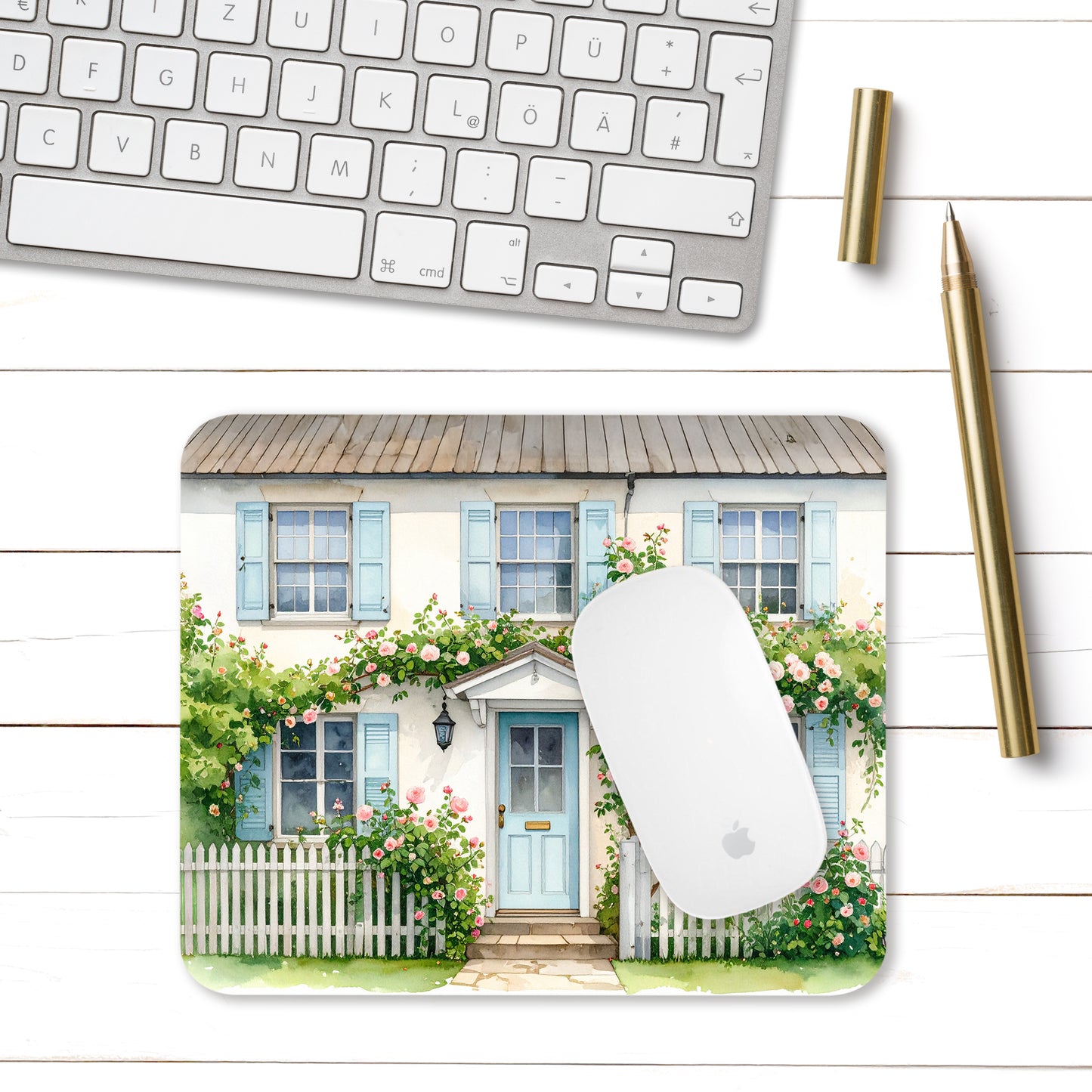Rose Cottage Mouse Pad