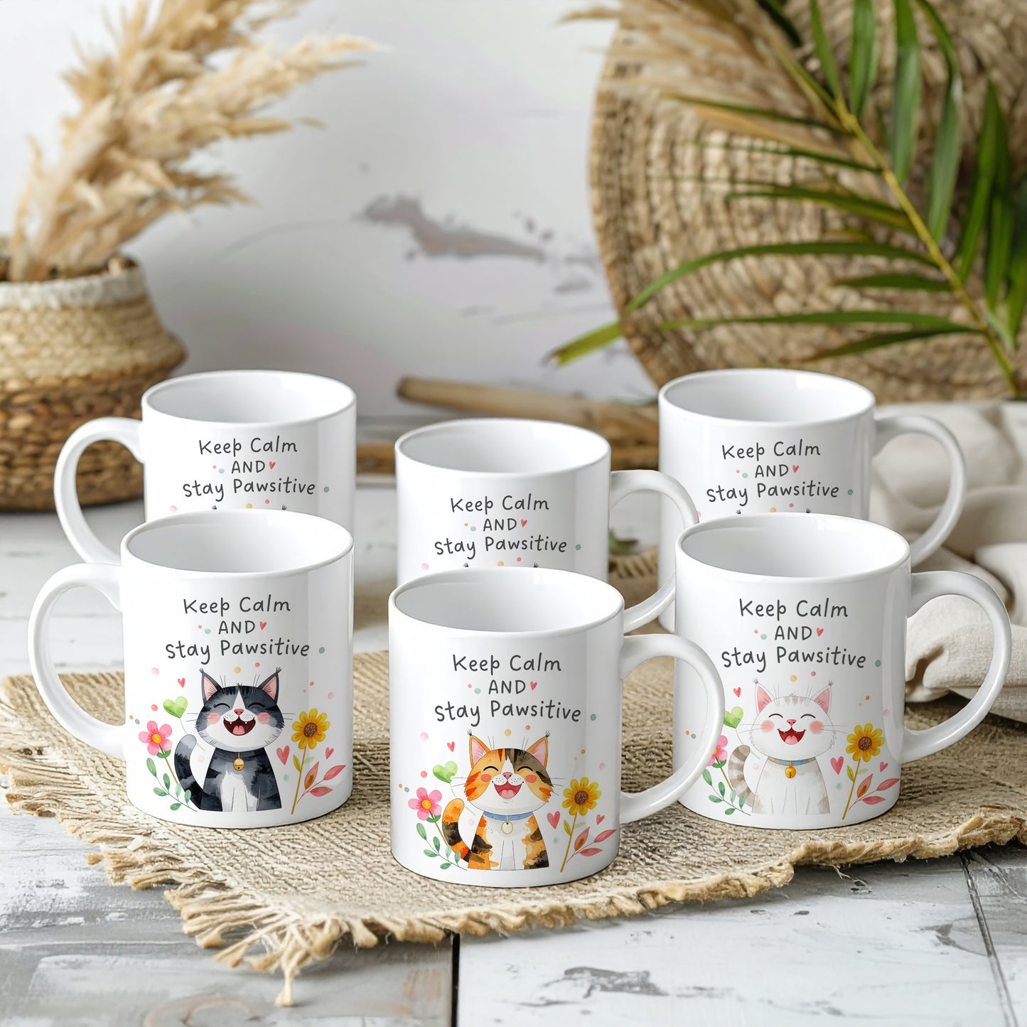 'Keep Calm and Stay Pawsitive' Mug
