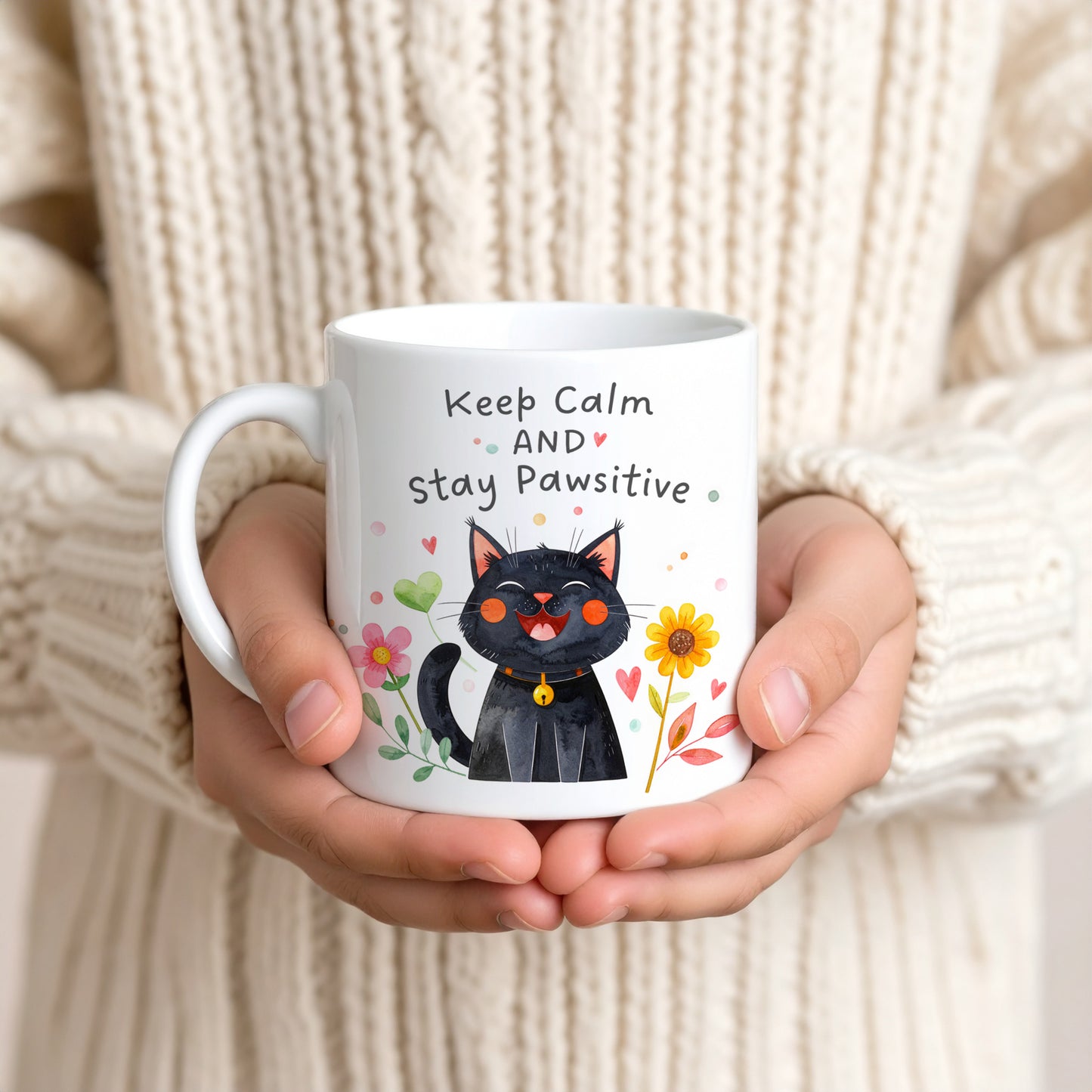 'Keep Calm and Stay Pawsitive' Mug