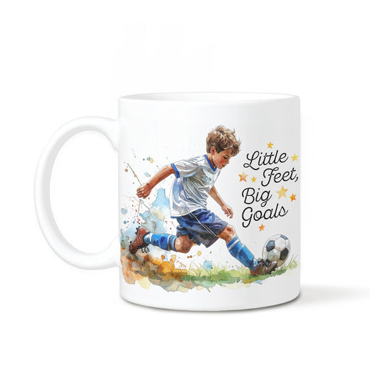 'Little Feet, Big Goals' - Boy - Ceramic Mug
