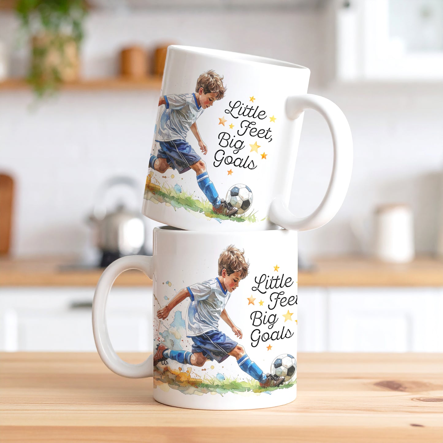 'Little Feet, Big Goals' - Boy - Ceramic Mug