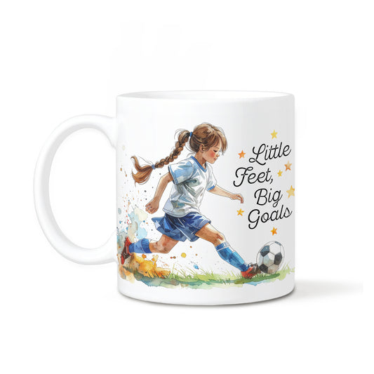 'Little Feet, Big Goals' - Girl - Ceramic Mug