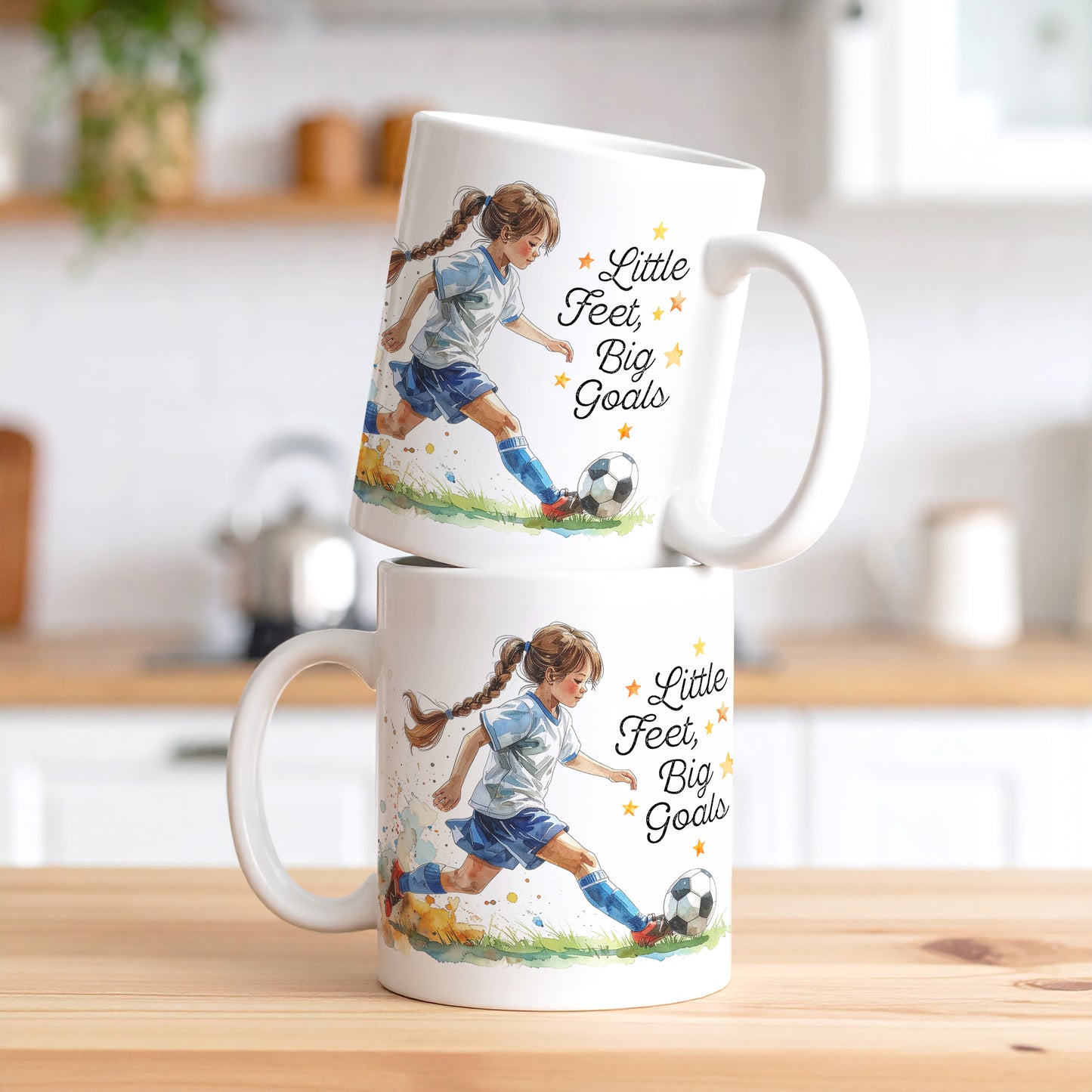 'Little Feet, Big Goals' - Girl - Ceramic Mug