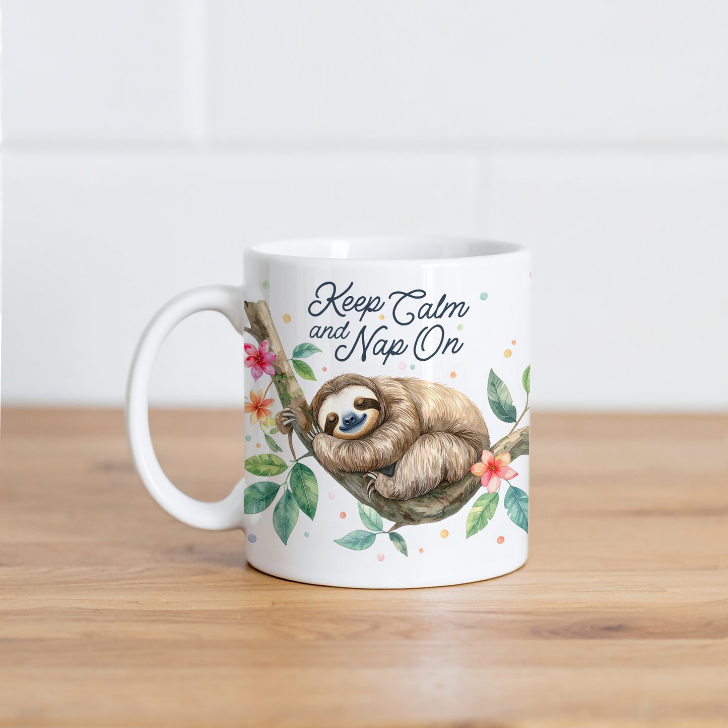 'Keep Calm and Nap On' Sloth Mug