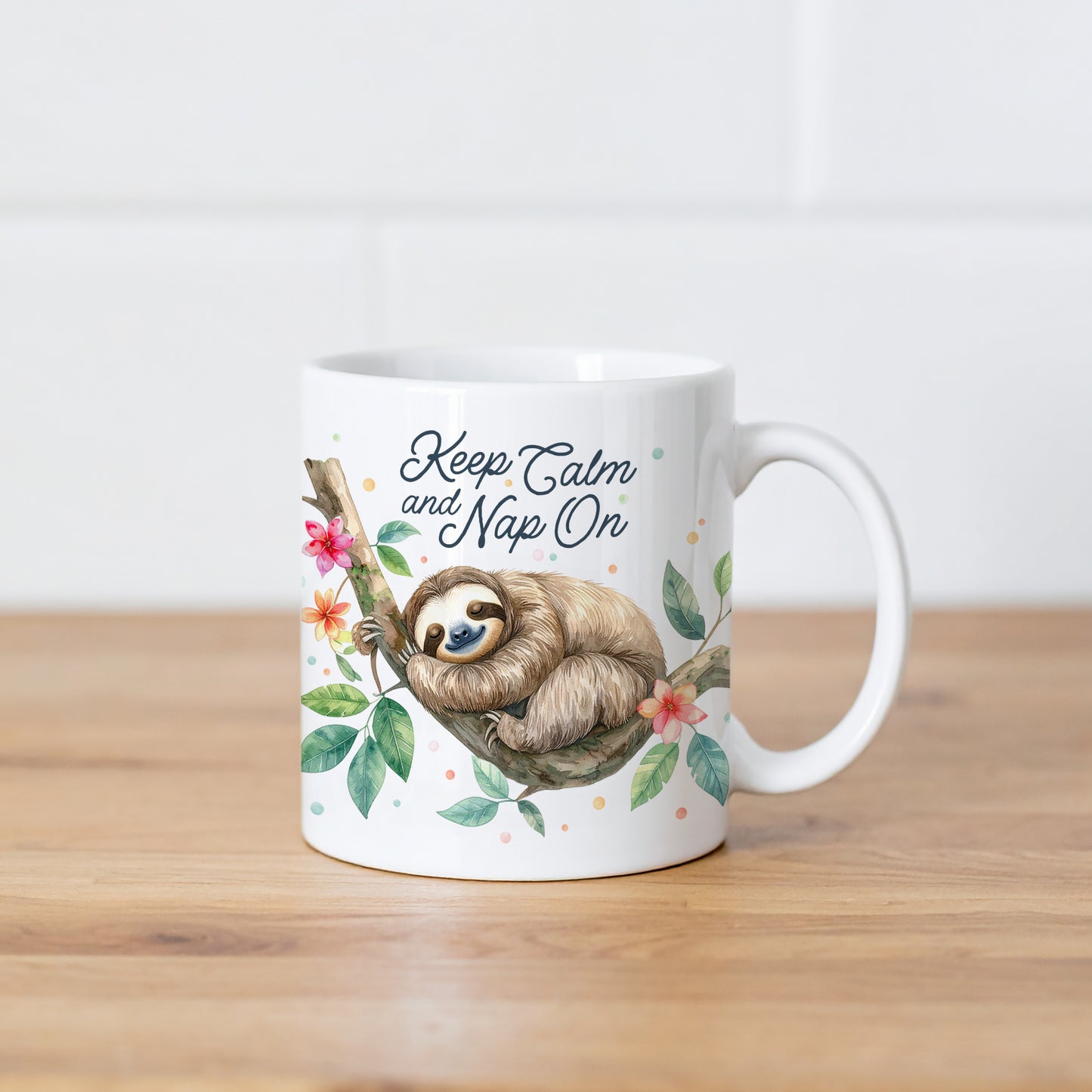 'Keep Calm and Nap On' Sloth Mug