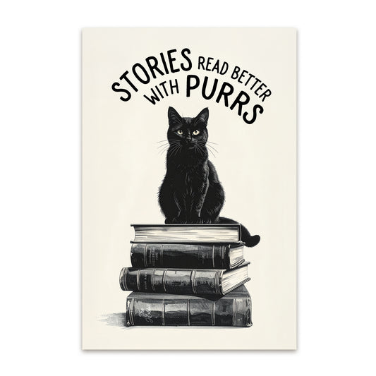 'Stories Read Better With Purrs' Canvas