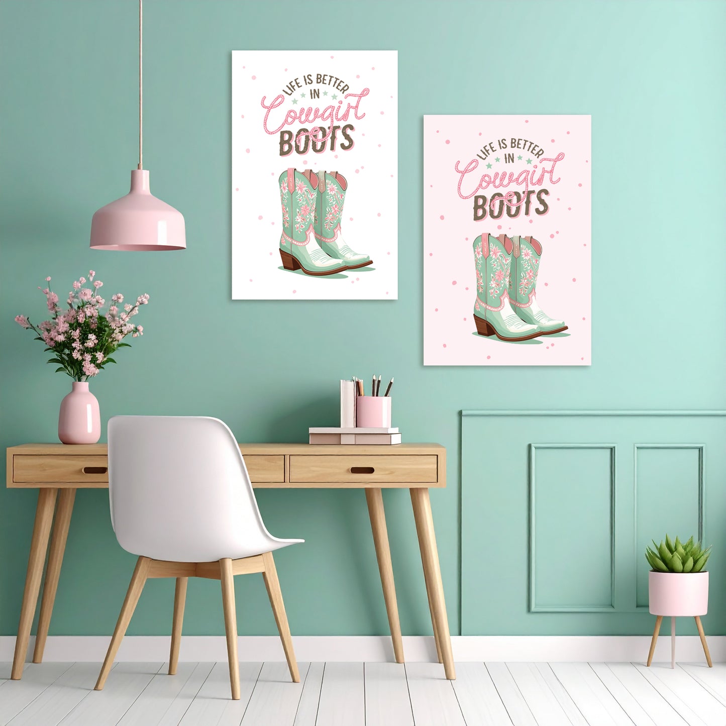 Cowgirl Boots Canvas