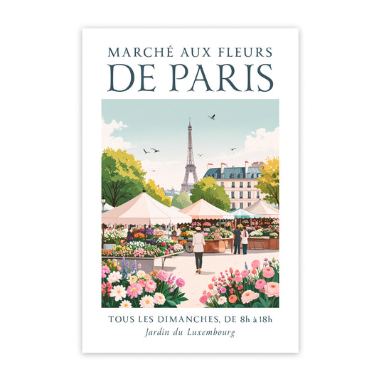 Marche Aux Fleurs Premium Paper Poster | Unframed