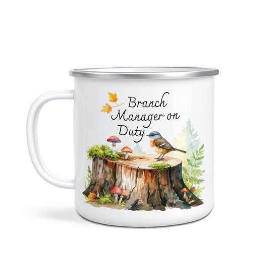 'Branch Manager on Duty' Enamel Mug