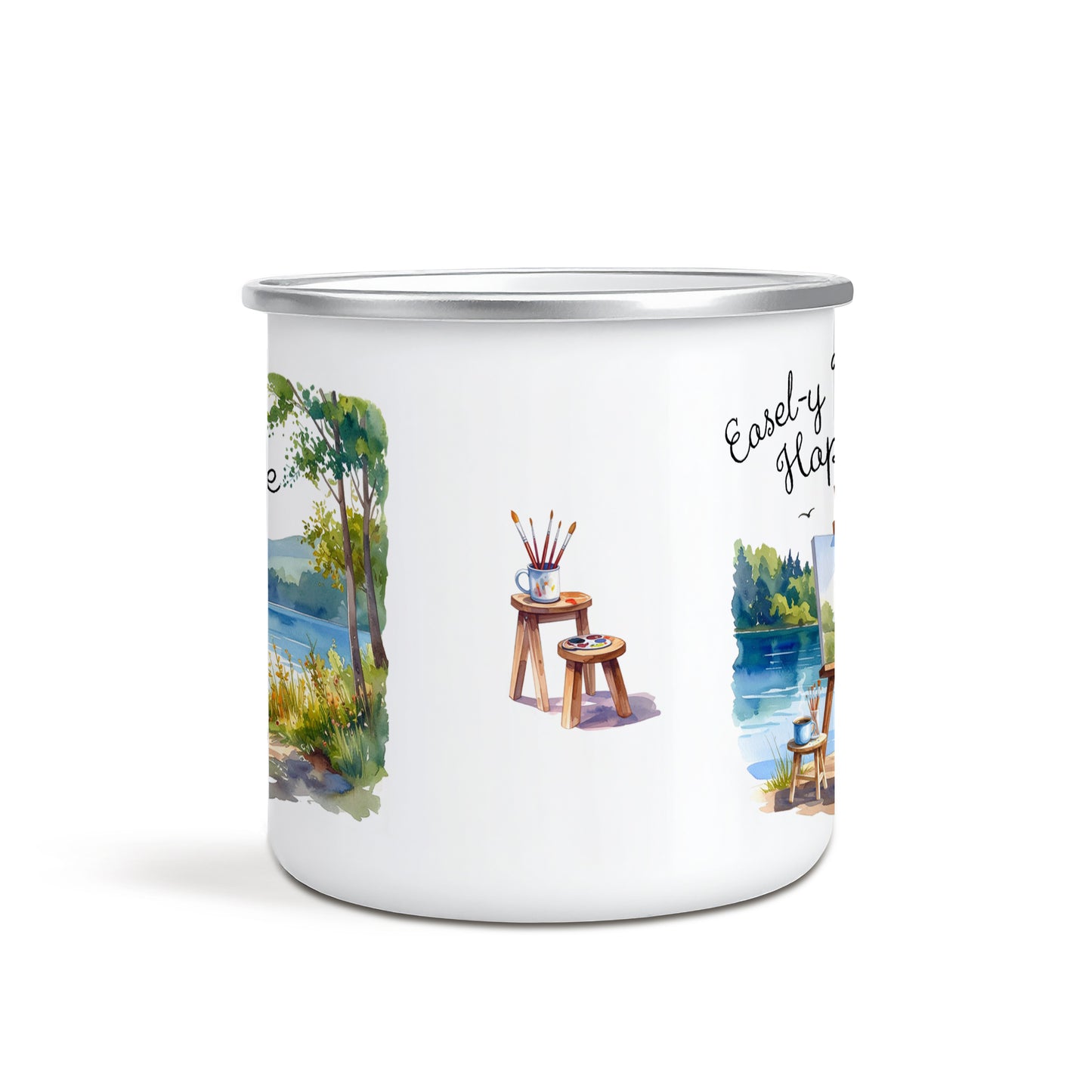 'My Happy Place' Enamel Mug