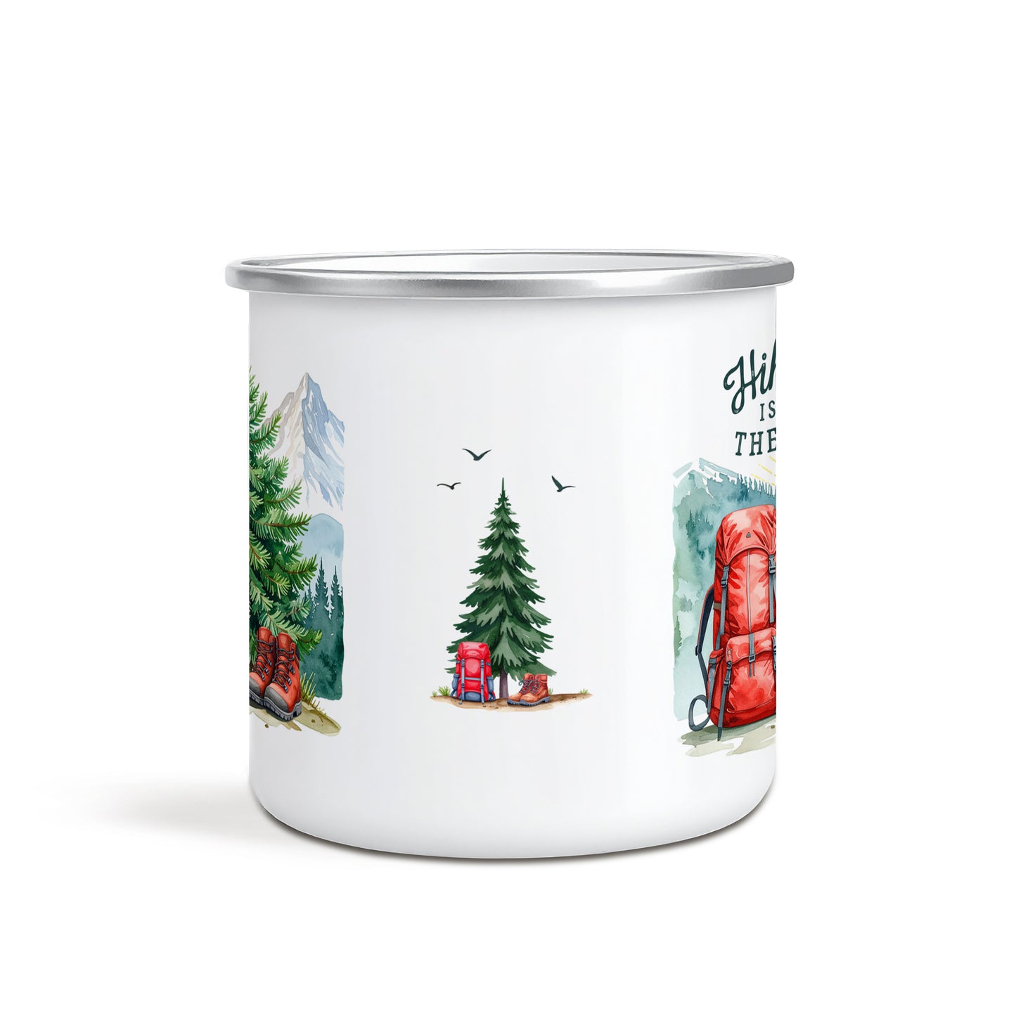 'Hiking is my Therapy' Enamel Mug