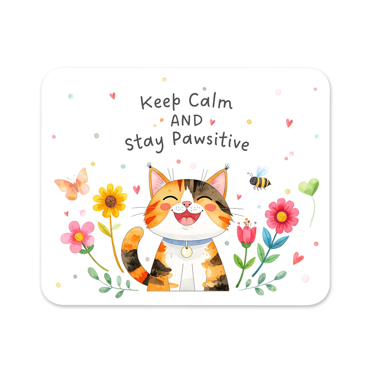 'Keep Calm and Stay Pawsitive' Mousepad