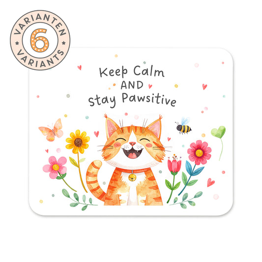 'Keep Calm and Stay Pawsitive' Mousepad